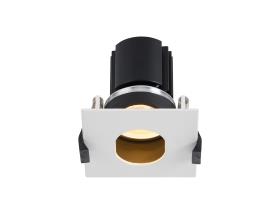 DM202217  Blate 9 Tridonic Powered 9W 2700K 770lm 36° CRI>90 LED Engine White Fixed Recessed Square Plate with Oval Pinhole Spotlight, IP20